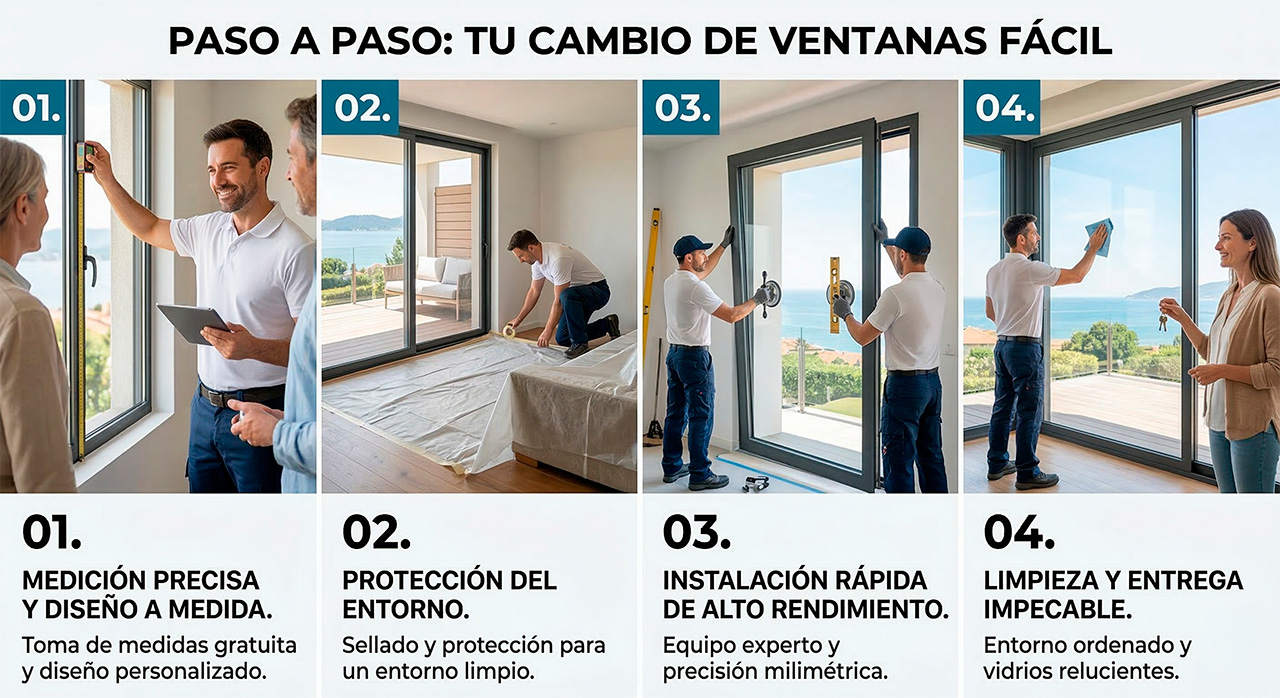 instalación de ventanas de aluminio y pvc en vigo